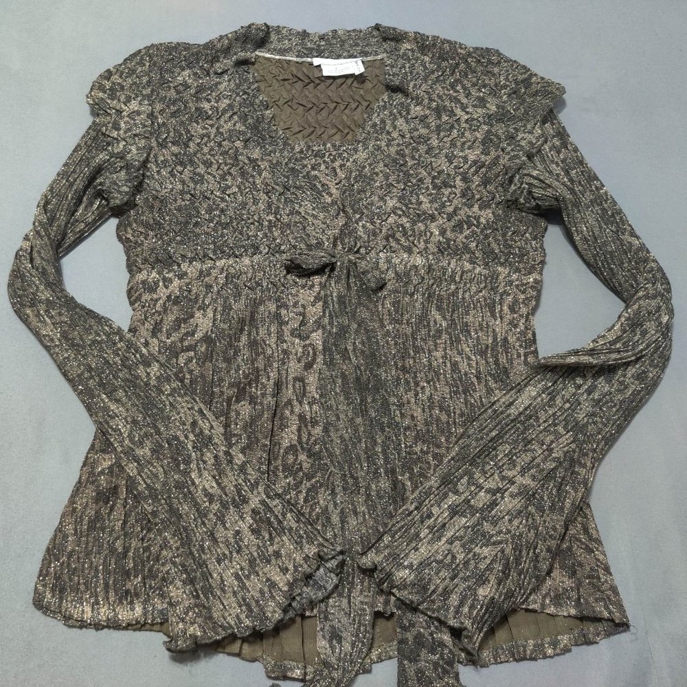 ALBERTO MAKALI, New York-Paris-Milano, Black\Bronze Blouse, Women’s Large